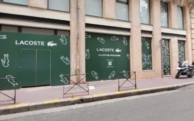 Palissade de chantier pour le magasin Lacoste à Toulouse