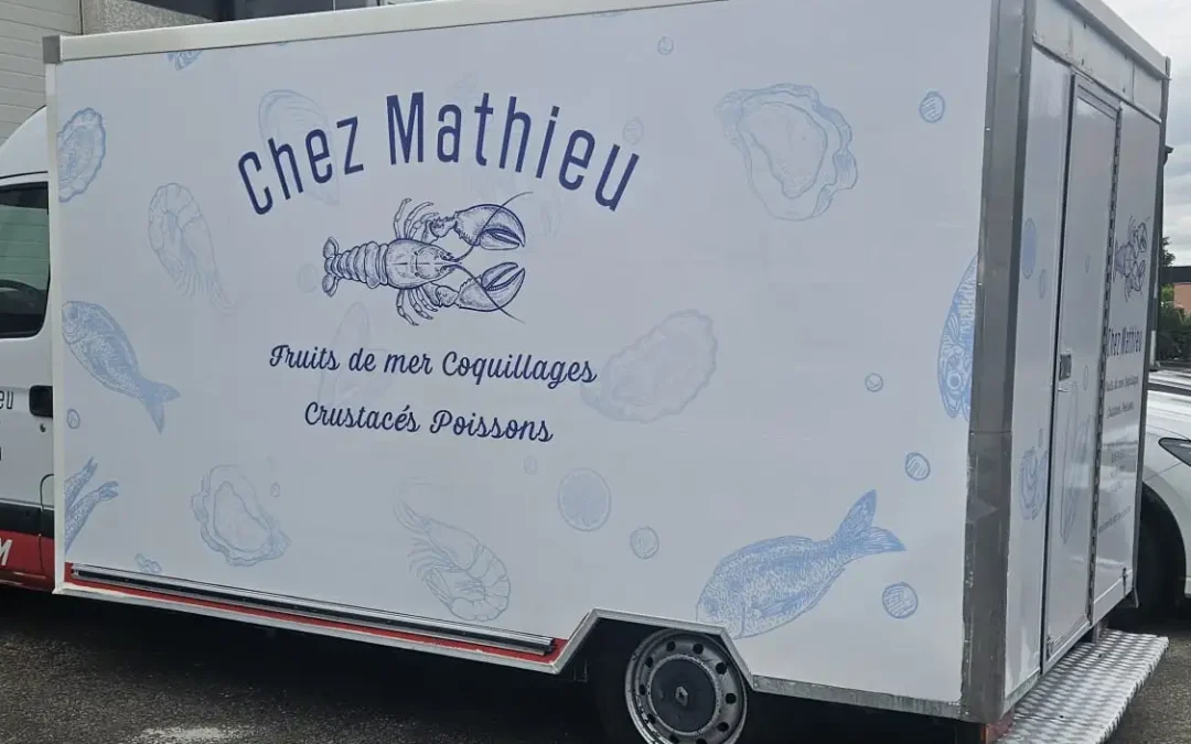 Flocage fourgon Aucamville : FK PUB habille le fourgon de Chez Mathieu pour une visibilité optimale